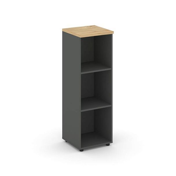 Стайл Проджект Стеллаж средний узкий SN.STU.E-200 Антрацит/Тиквуд Светлый 400*400*1203 - Вид 1