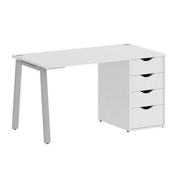 Home Office Стол письменный VR.SP-3-138.4.A Белый/Серый металл 1380*720*750 - Вид 1