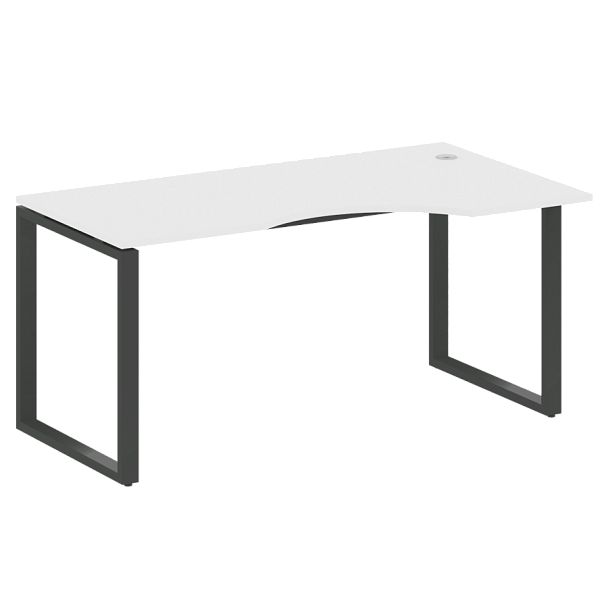 Metal System Стол криволинейный правый на О-образном м/к БО.СА-1 (R) Белый/Антрацит металл 1600*900*750 - Вид 1
