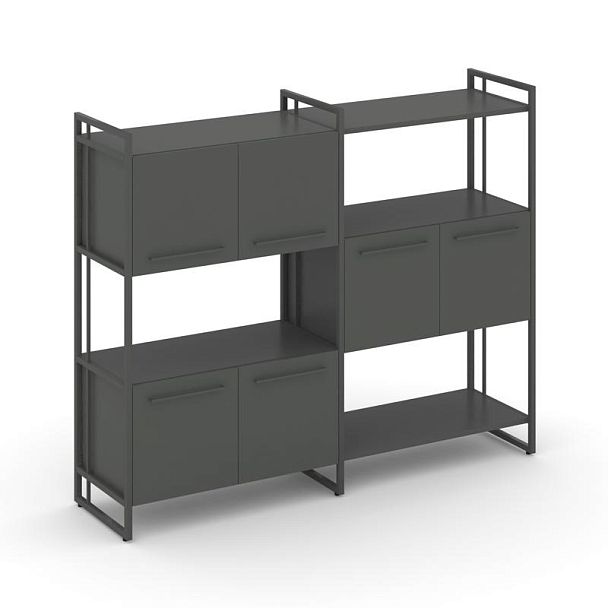 Rift Шкаф комбинированый RF.NS-004 Антрацит/Металл Антрацит 1576*396*1286 - Вид 1