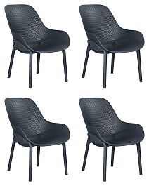 Набор 4 шт Кресло DOBRIN LONZO (антрацит (GR-12) с УФ-защитой) - Фото предпросмотра