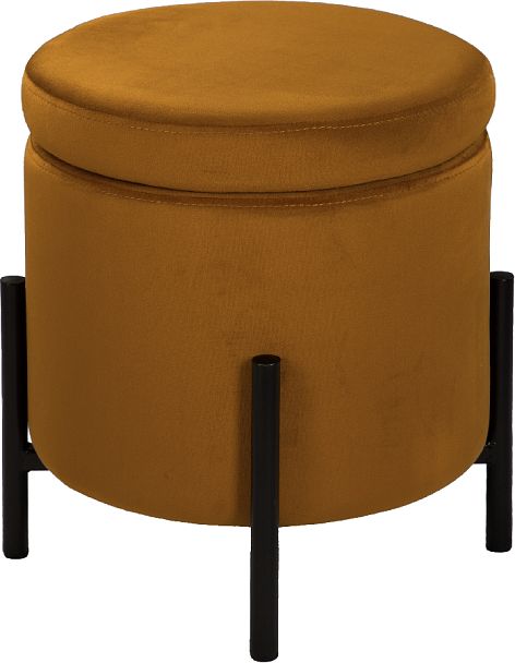Комплект пуфов Кен с местом для хранения Горчичный велюр Confetti chai tea/черный, 2 шт. - Вид 2