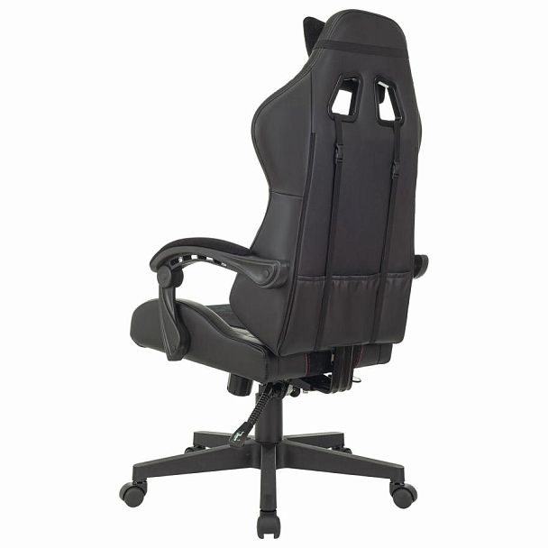 Кресло компьютерное BRABIX "Striker GM-121", синхромеханизм, 2 подушки, экокожа/велюр, черное, 532962 - Вид 7