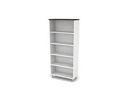 БЕРЛИН / BERLIN Стеллаж широкий 5 уровней 900х430х2080 Венге/Белый - Фото предпросмотра