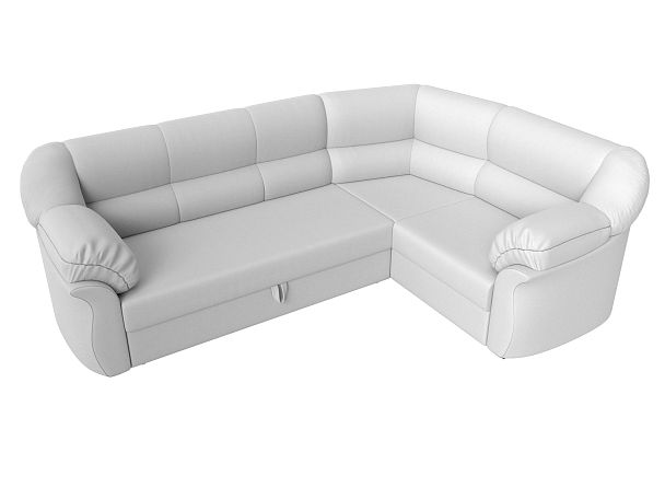 Диван угловой Карнелла правый (полностью экокожа белая) - Вид 5