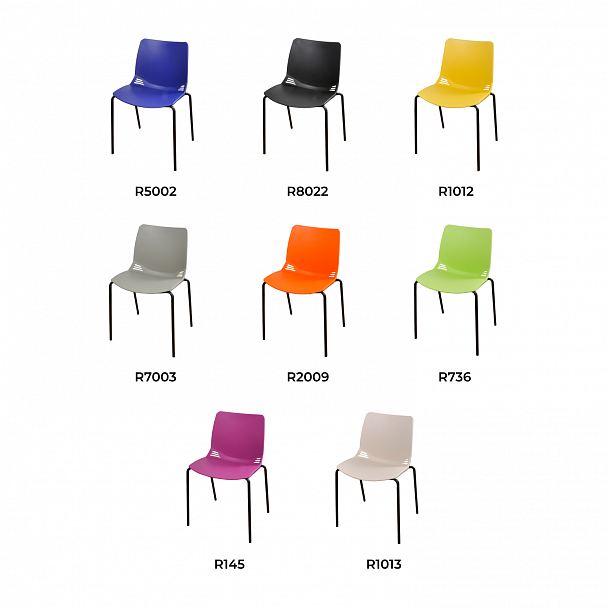 Стул Race (4 ножки) каркас Черный, фиолетовый, стопируемый - Вид 2