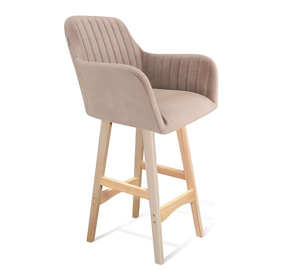 Стул полубарный Sheffilton SHT-ST38-1/S65-1 латте/прозрачный лак - Вид 2