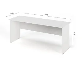 UNITY PС6-18 БЕЛЫЙ Офисный стол прямоугольный Прямой 1800х600х750 - Фото предпросмотра