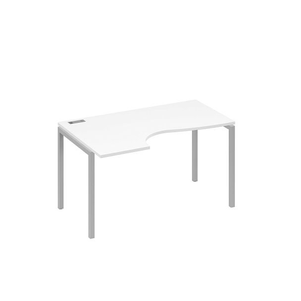 Стол эргономичный левый "Классика" на металлокаркасе DUE A4 А4 Б2 043 БП белый премиум / металлокаркас серый - Вид 1