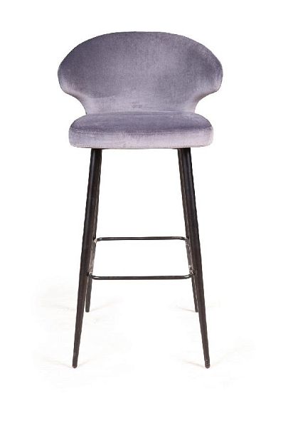 Стул барный Richard, бархат светло-серый 26 - Вид 2