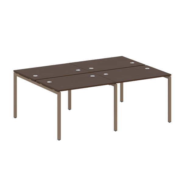 Metal System Quattro Р. ст. на 4 раб. места на П-образном м/к 40БП.СМ-4.1 Венге/Мокко металл 2000*1475*750 - Вид 1