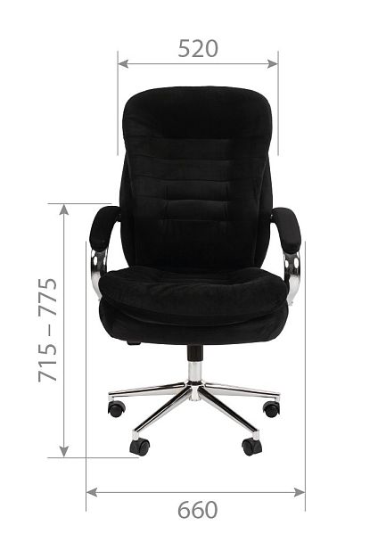 Кресло CHAIRMAN HOME 795, ткань велюр, черный - Вид 4