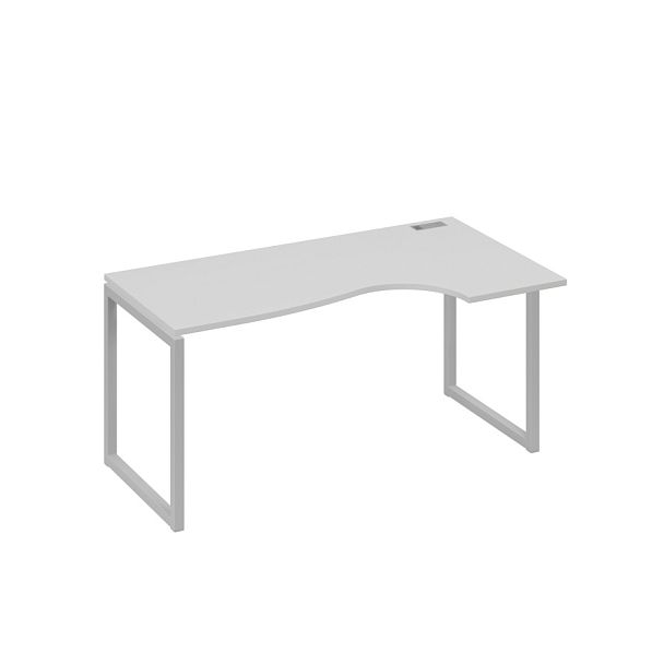 Стол эргономичный правый "Классика" на металлокаркасе QUATTRO A4 А4 Б4 046 БП серый / металлокаркас серый - Вид 1