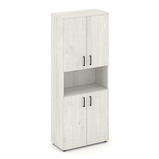 Стайл Проджект Шкаф высокий широкий SN.STS.E-107 Дуб Наварра/Черный Ручки 796*400*1982 - Вид 1