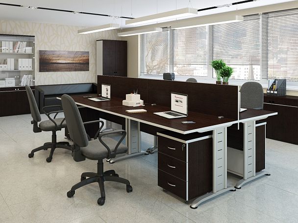 Рабочая станция правая Swift 120x120x75 тёмный дуб - Вид 6