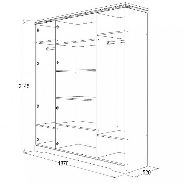 Шкаф "Ольга 12 МДФ" 4-х створ. - Вид 2