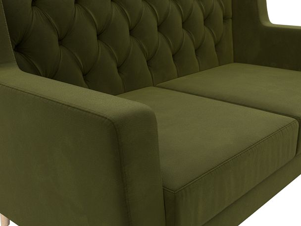 Прямой диван Брайтон 2 Люкс (полностью микровельвет зеленый) - Вид 4