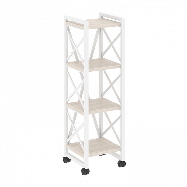Стеллаж на колесах "Loft" VR.L-MST.K-4.4 денвер светлый/белый - Вид 1
