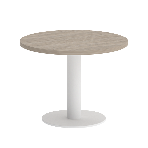 Home Office Стол журнальный круглый VR.SP-5-60.1G Дуб аттик/Белый металл 600*600*453 - Вид 1