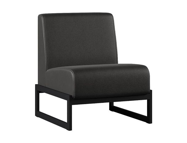 Диван Everprof Solo одноместный Металл Черный Экокожа Черный - Вид 1