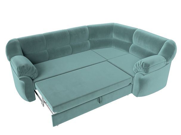 Диван угловой Карнелла правый (полностью Велюр бирюзовый) - Вид 7