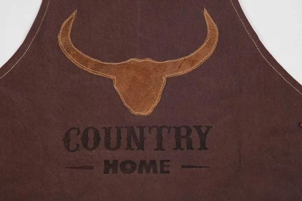 Фартук барбекю Secret de Maison Кантри Мэн/Country Man (мод. M-14331), кожа буйвола / ткань хлопок, коричневый - Вид 2