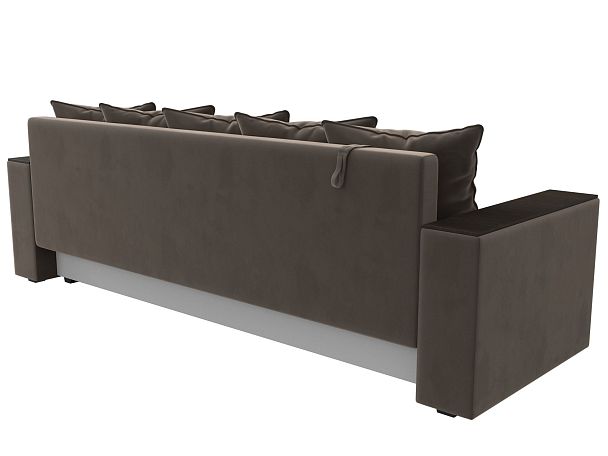 Диван прямой Дубай Лайт полки справа (полностью велюр коричневый) - Вид 6