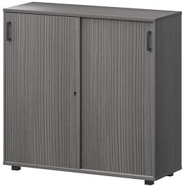 Стеллаж с раздвижными дверями НТ-412.Ч Лиственница 1200x442x1283 Аргентум - Фото предпросмотра