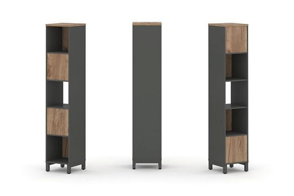 Стайл Проджект Набор стеллажа 2-х сторон., 5 яр. SN.NSD-511 Антрацит/Дуб Табак/Металл Антрацит 387*4 - Вид 1