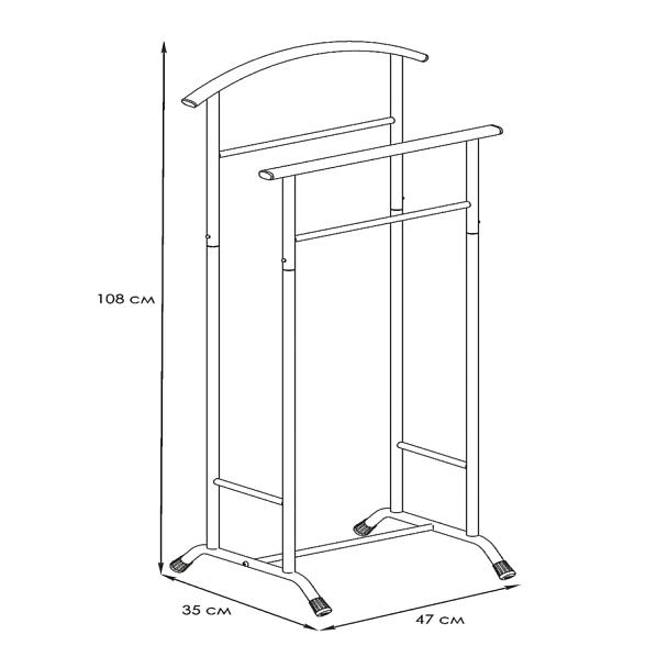 Вешалка-стойка костюмная "Стиль-3", 1080х470х350 мм, металл, черная, ВНП 300 Ч - Вид 3