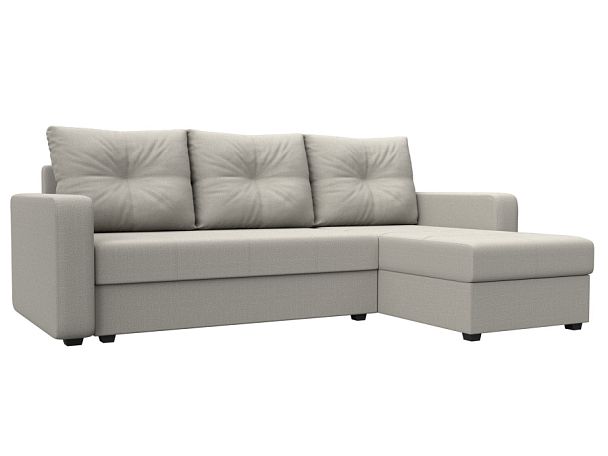 Диван угловой Ливерпуль Лайт правый угол Рогожка бежевый - Вид 1