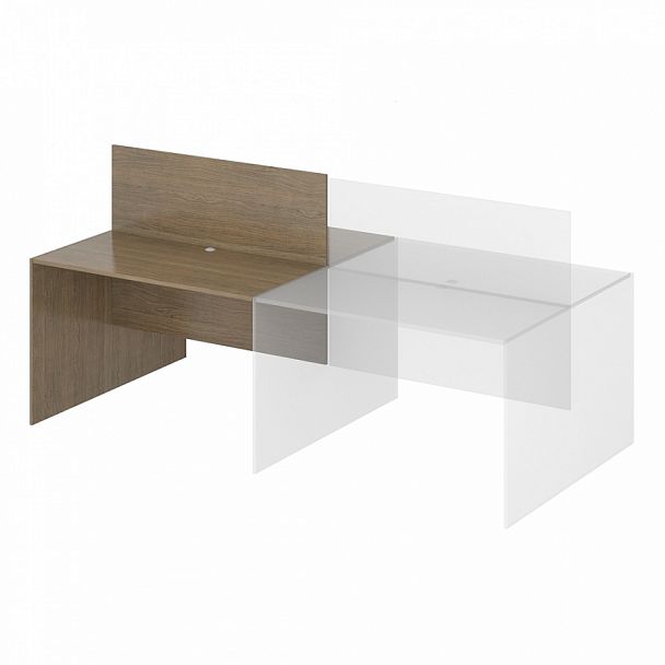 Стол дополнительный двойной с низкой боковиной "Система-M" ПК-ССМ-СТ2Д138Х160НЭР/Д-В1-299 дуб шамони - Вид 1