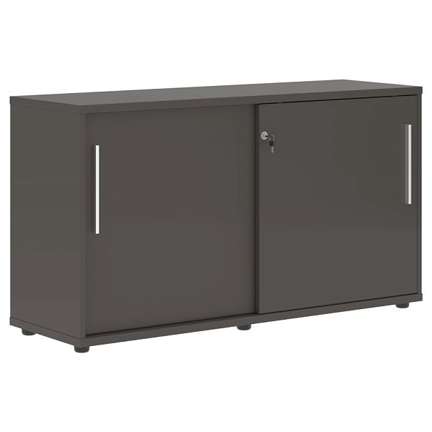 Шкаф низкий с дверьми купе ELC 1343 Мокко/Белый/Мокко 1346х430х750 EDIS - Вид 1