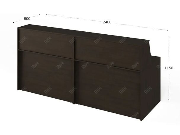 ЛАЙТ / LIGHT RLG074 Двойной ресепшн 240x80x115 Венге - Вид 3