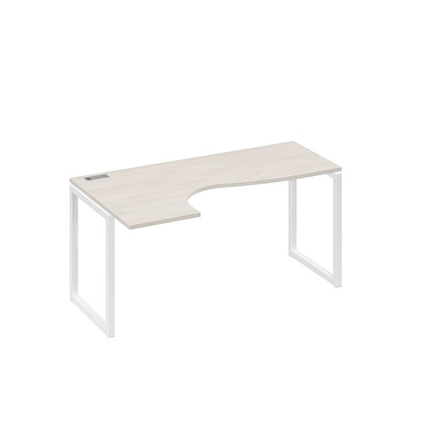 Стол эргономичный левый "Классика" на металлокаркасе QUATTRO A4 А4 Б4 035 БП дуб / металлокаркас белый - Вид 1