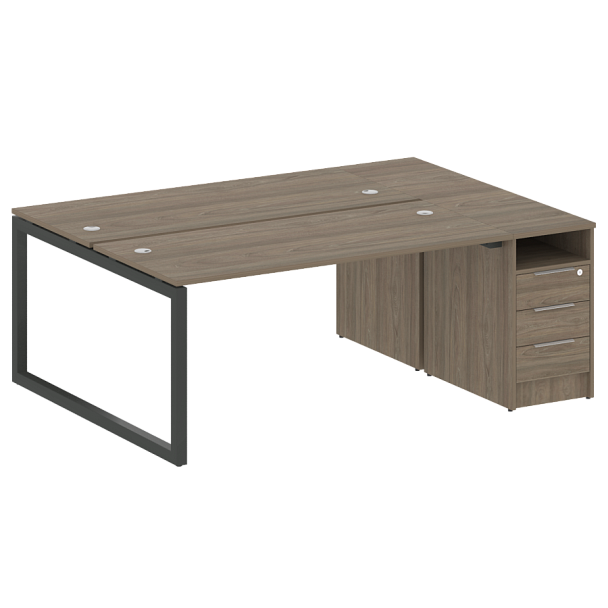 Metal System Quattro Р. ст. с тумбой на О-образном м/к 50БО.РС-СТП-2.4 Вяз/Антрацит металл 2012*1475*750 - Вид 1