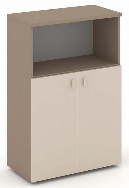 Шкаф средний широкий (2 низких фасада ЛДСП) "ESTETICA" ES.ST-2.1 Капучино - Вид 1