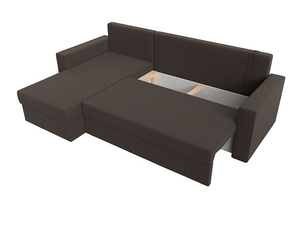 Диван угловой Траумберг Лайт левый угол Рогожка коричневый - Вид 7