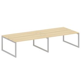 Metal System Quattro Р. ст. на 4 раб. места на О-образном м/к 50БО.СМ-4.5 Акация/Серый металл 3600*1475*750 - Фото предпросмотра