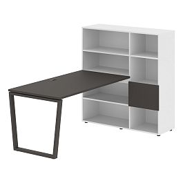 Стол-стеллаж EVRST 1215 Мокко/Мокко/Белый 1990х1250х1355 EDIS - Фото предпросмотра