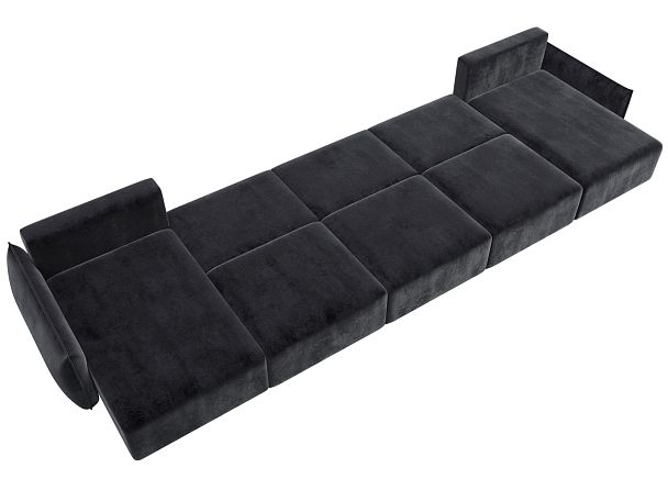 Диван п-образный Лига-051 НПБ МегаЛонг Велюр серый - Вид 10