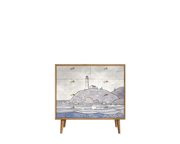 Комод Berber пять ящиков арт BB36/Print_51 - Вид 1