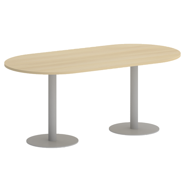 Home Office Стол овальный VR.SP-5-180.1 Акация/Серый металл 1800*900*750 - Вид 1