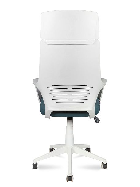 Кресло офисное / IQ / (White plastic blue) белый  пластик / голубая ткань - Вид 5