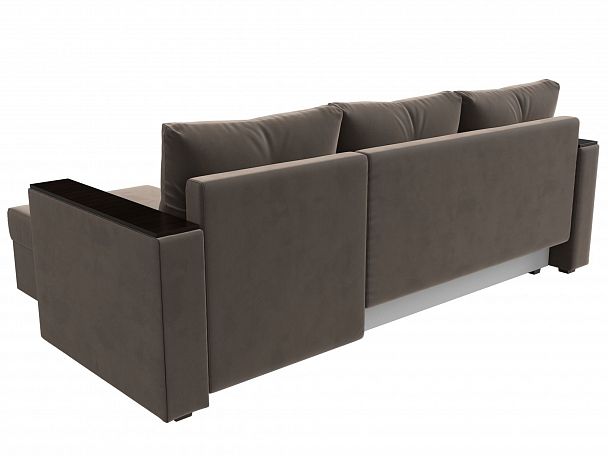 Угловой диван Атланта Лайт Б/С правый (полностью велюр коричневый) - Вид 6