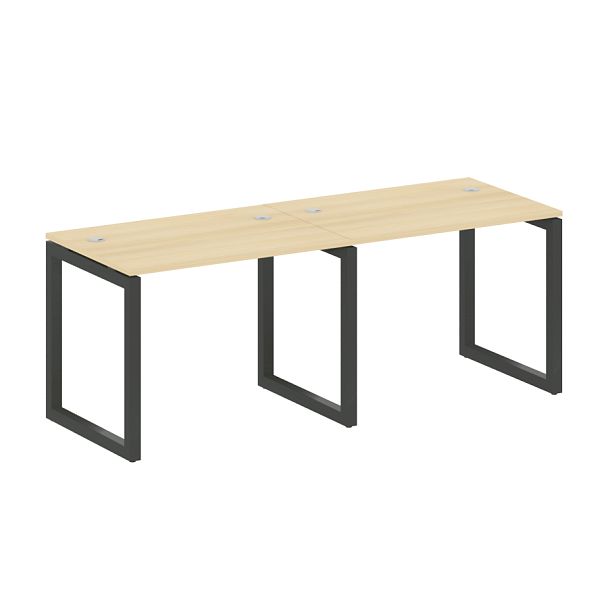 Metal System Quattro Р. ст. на 2 раб. места на О-образном м/к 50БО.СМ-2.1 Акация/Антрацит металл 2000*720*750 - Вид 1