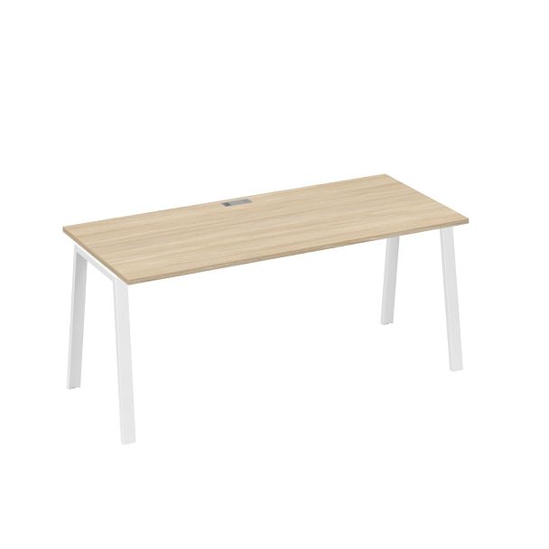 Стол письменный на металлокаркасе TRE A4 А4 Б3 016 БП дуб скандинавский / металлокаркас белый - Вид 1