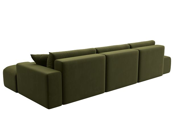 Диван угловой Лига-036 Модерн Лонг правый угол Микровельвет зеленый - Вид 6