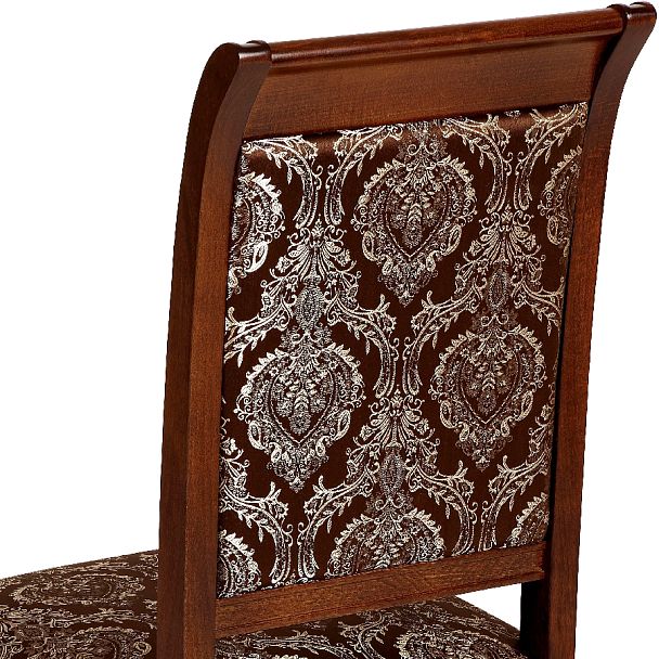 Комплект деревянных стульев с мягким сиденьем Бармс Античный орех/Темно-коричневый жаккард, 2 шт. - Вид 10