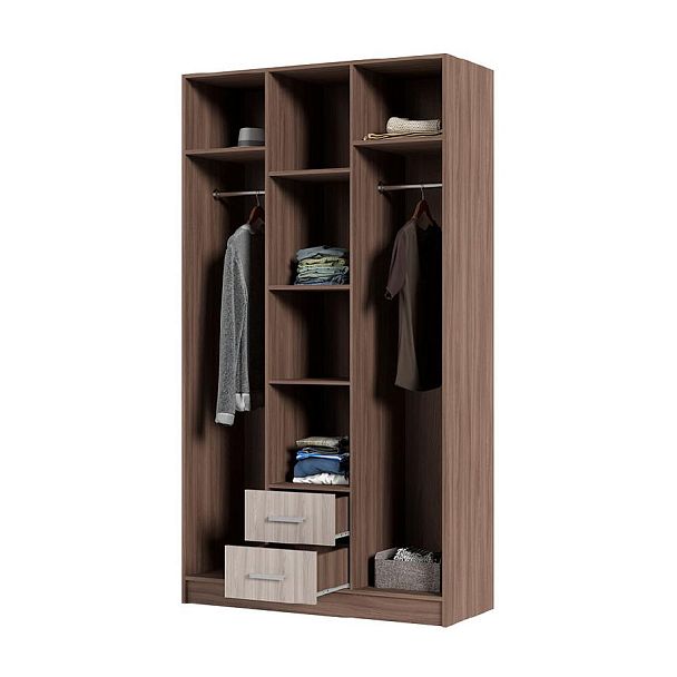 Трио шкаф 3-х ств (1200*2200*500 мм) ясень шимо темный/ясень шимо светлый - Вид 2